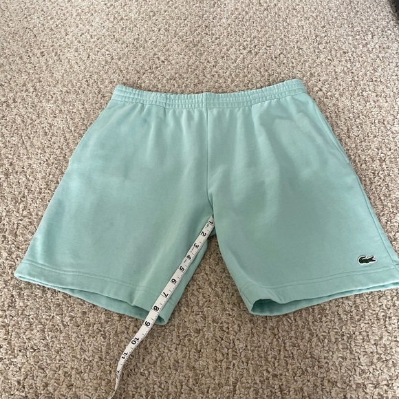 Lacoste Men’s Regular Fit Fleece Shorts – Aqua | Size Large | 8” Inseam - Picture 8 of 16